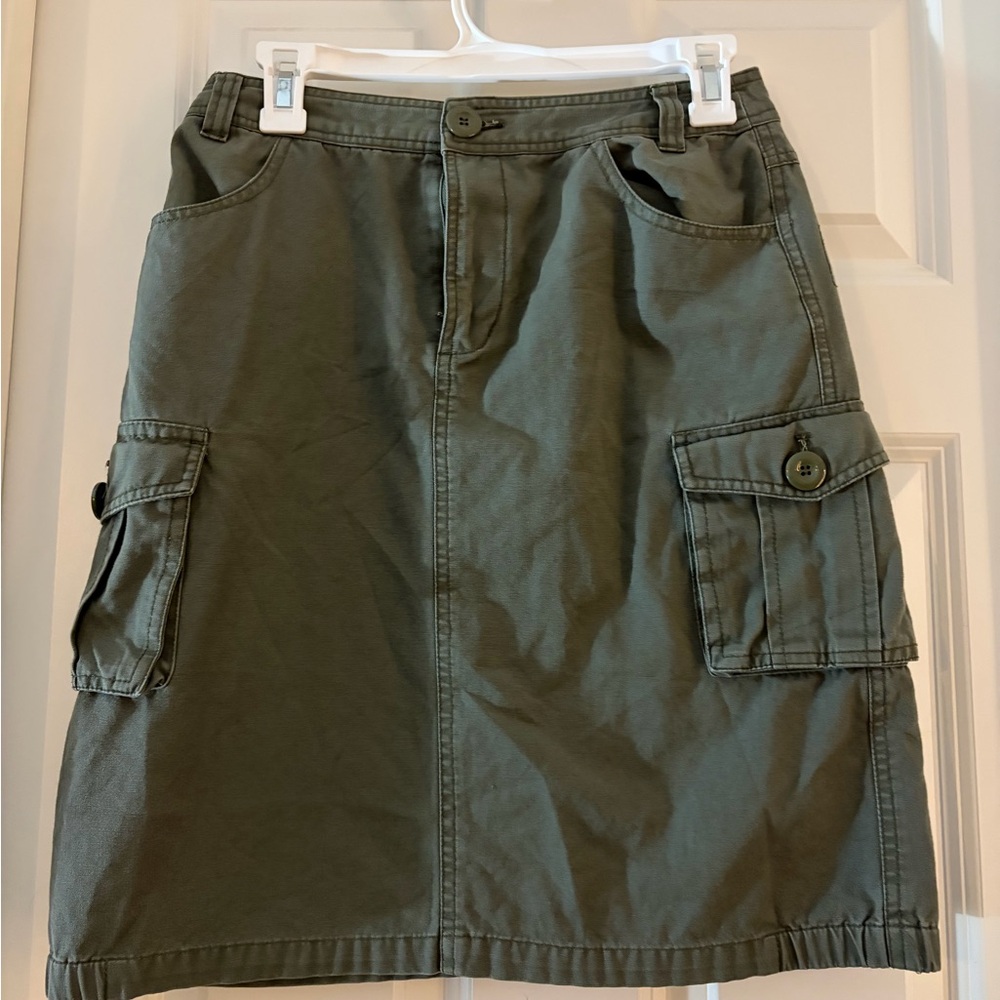 Green Cargo Skirt with Pockets